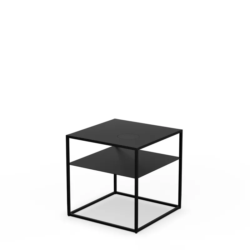 FIRE FRAME Lounge-Tisch mit SPIN air 1200 Einbau all black
