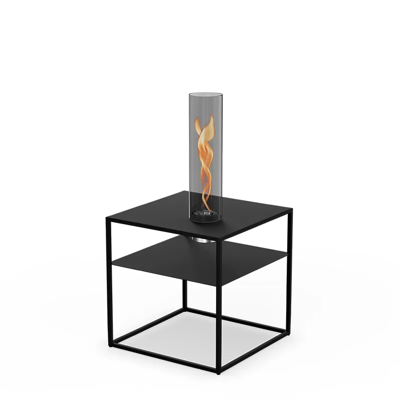 FIRE FRAME Lounge-Tisch mit SPIN air 900 Einbau all black