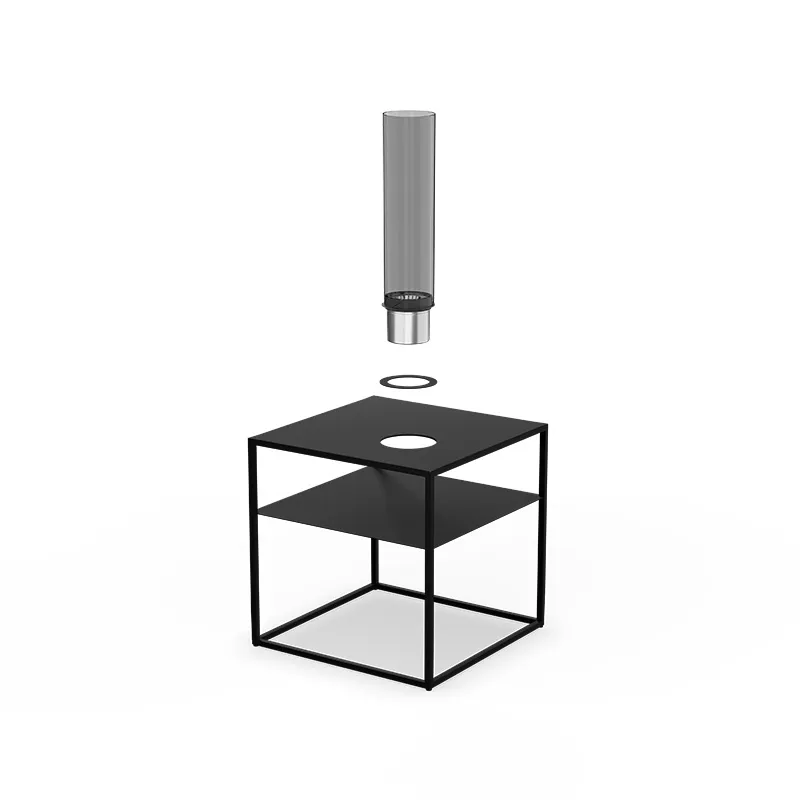 FIRE FRAME Lounge-Tisch mit SPIN air 900 Einbau all black