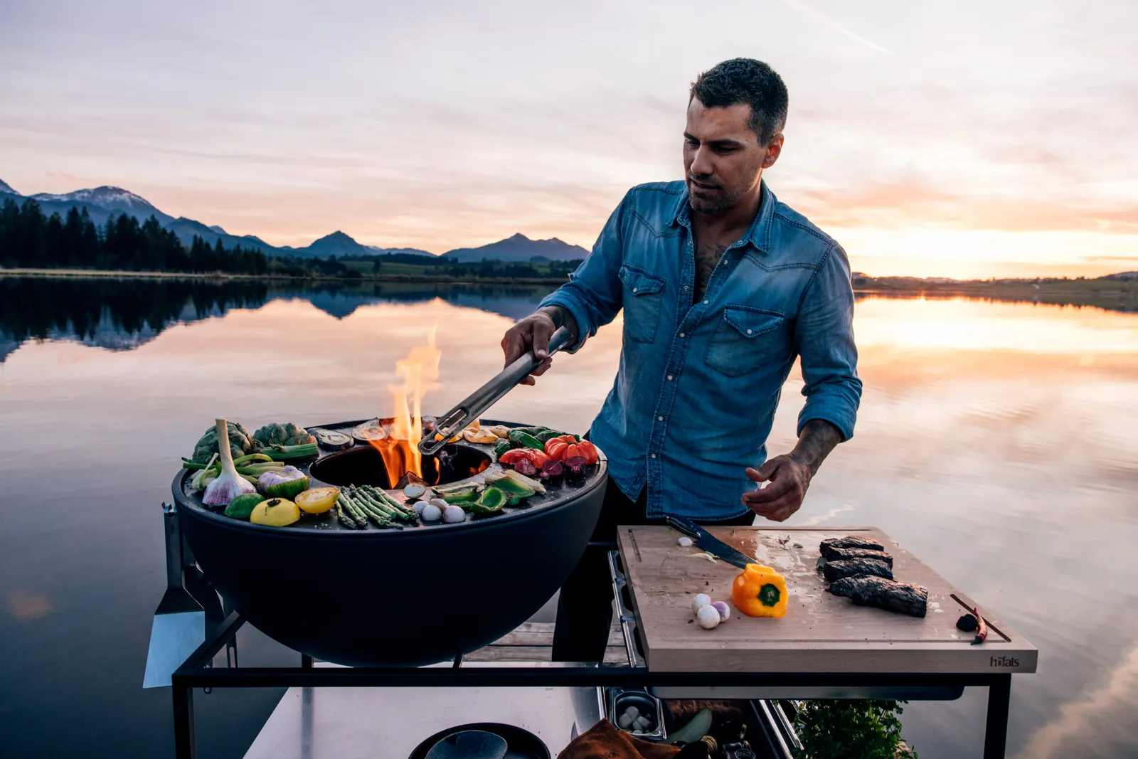 FIRE KITCHEN mit BOWL 70 Plancha-Grillset tief