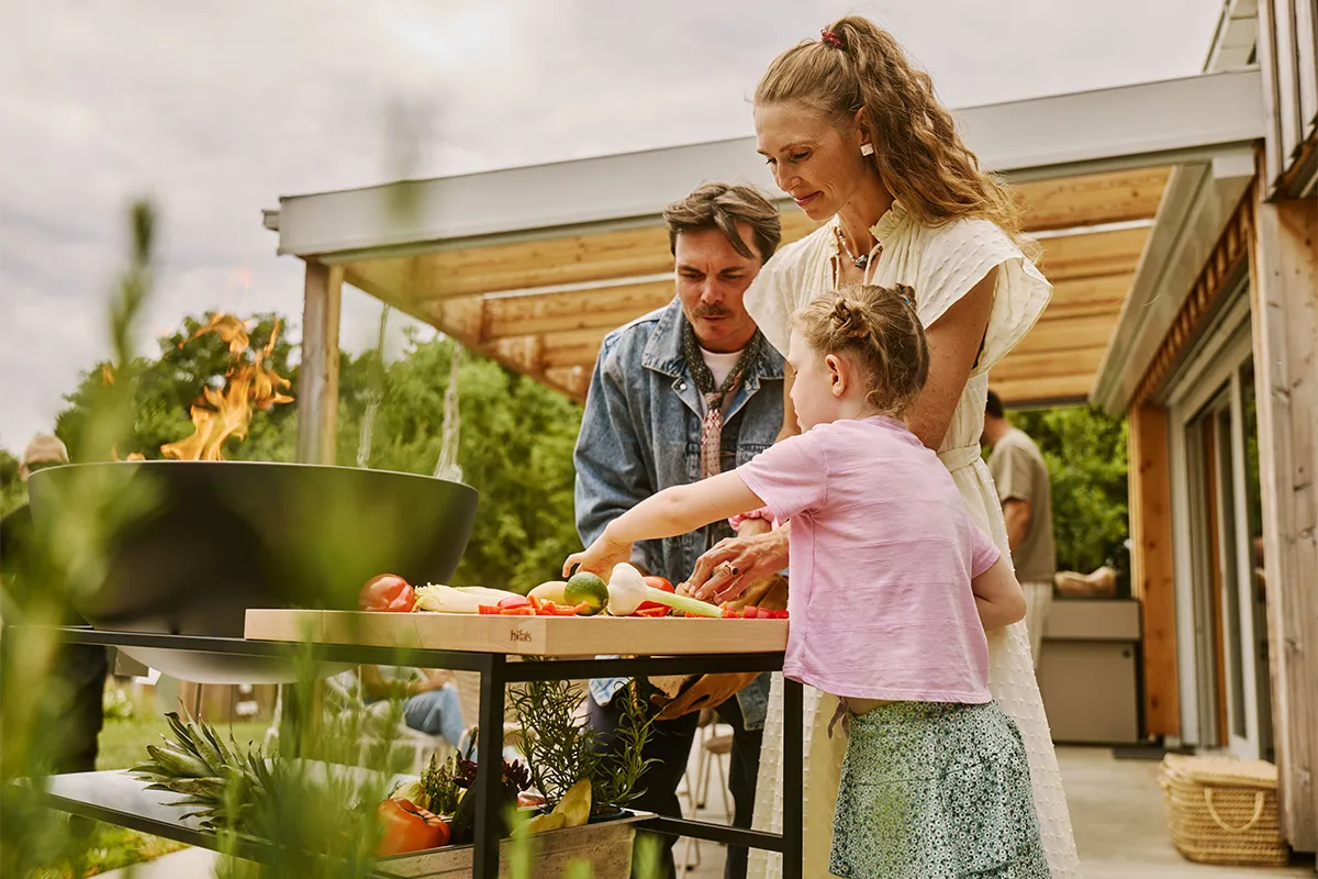 FIRE KITCHEN mit BOWL 70 Plancha-Grillset tief
