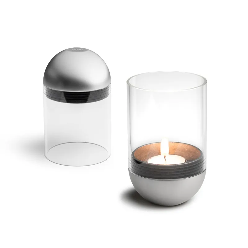 GRAVITY CANDLE Windlicht silber