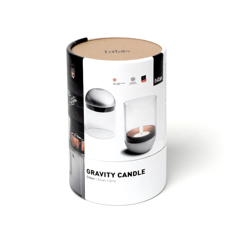 GRAVITY CANDLE Windlicht silber