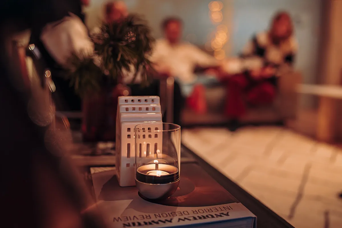 GRAVITY CANDLE Windlicht silber