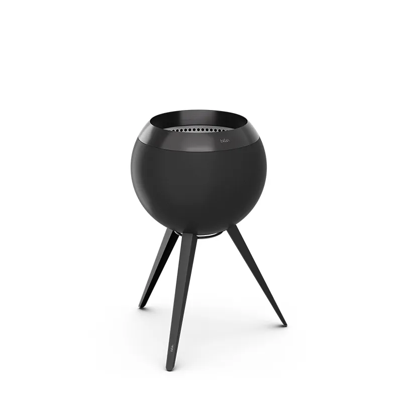 MOON 45 all black Feuerkorb mit hohem Fuß