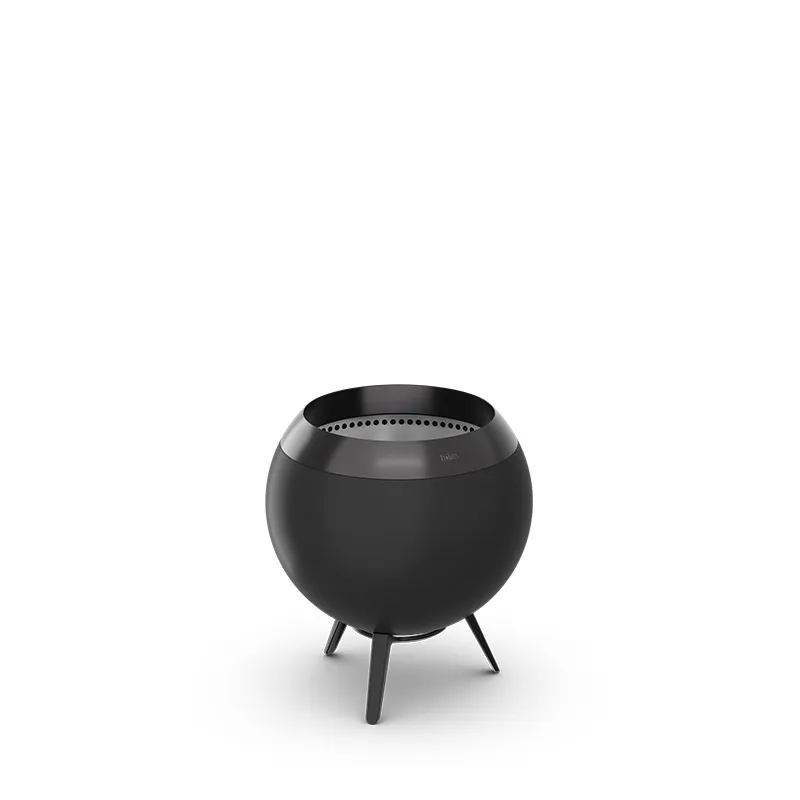 MOON 45 all black Feuerkorb mit niedrigem Fuß