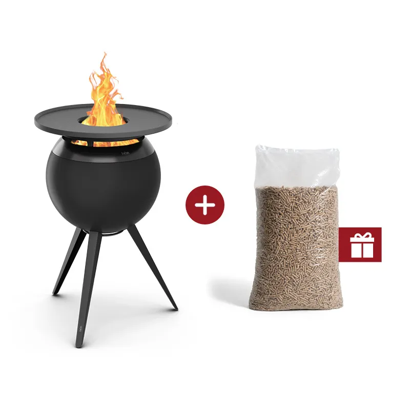 MOON 45 all black Plancha-Grillset hoch