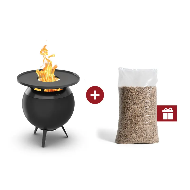 MOON 45 all black Plancha-Grillset niedrig