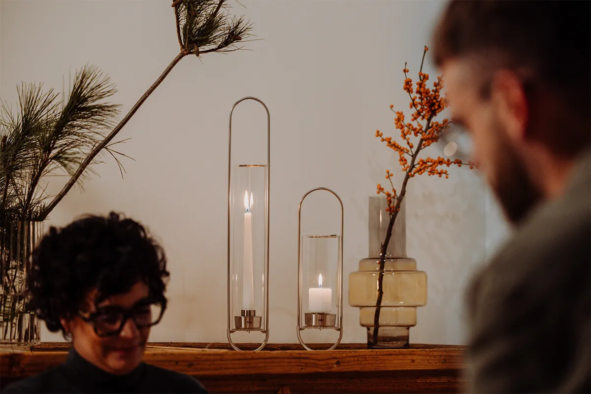 OVAL CANDLE 55 silber