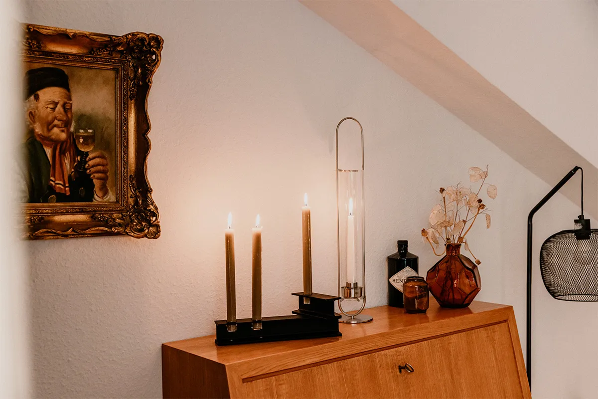 OVAL CANDLE 55 silber