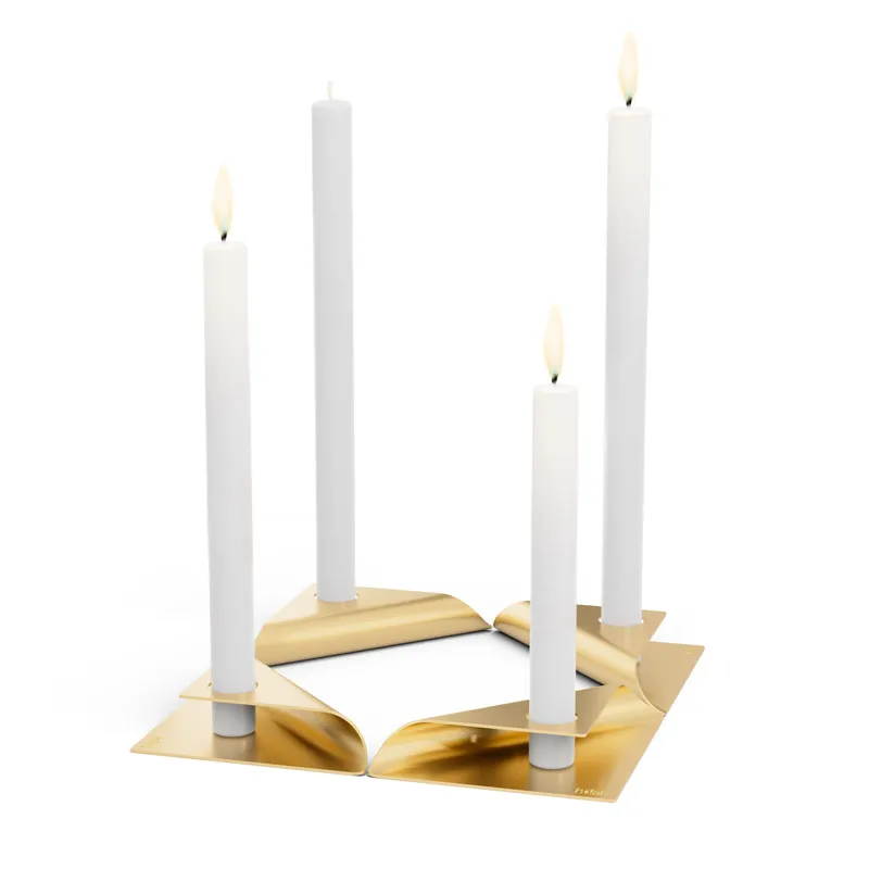 SQUARE CANDLE Kerzenhalter-Set gold