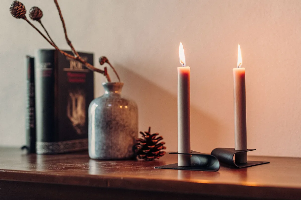 SQUARE CANDLE Kerzenhalter-Set schwarz