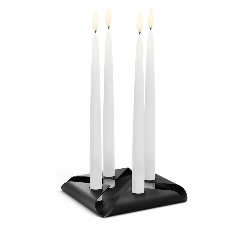 SQUARE CANDLE Kerzenhalter-Set schwarz