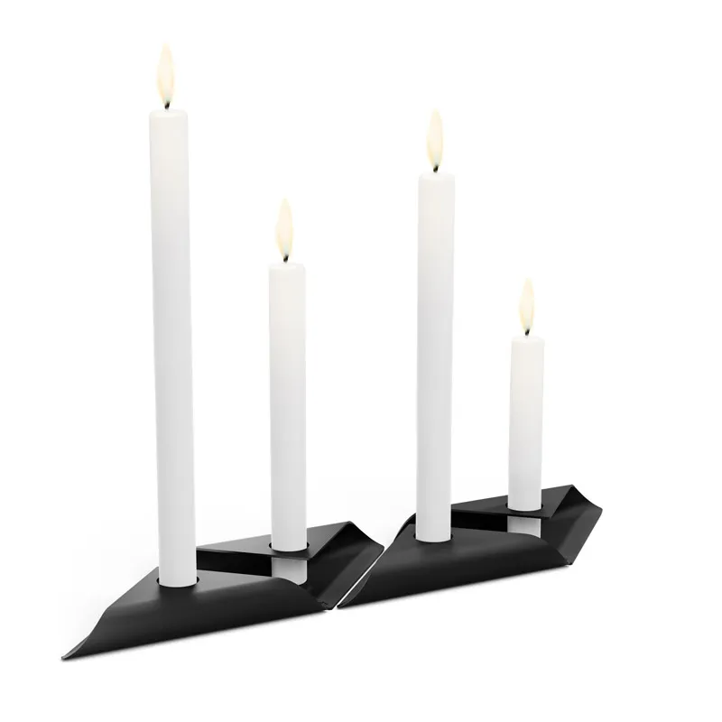SQUARE CANDLE Kerzenhalter-Set schwarz