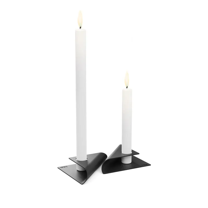 SQUARE CANDLE Kerzenhalter-Set schwarz