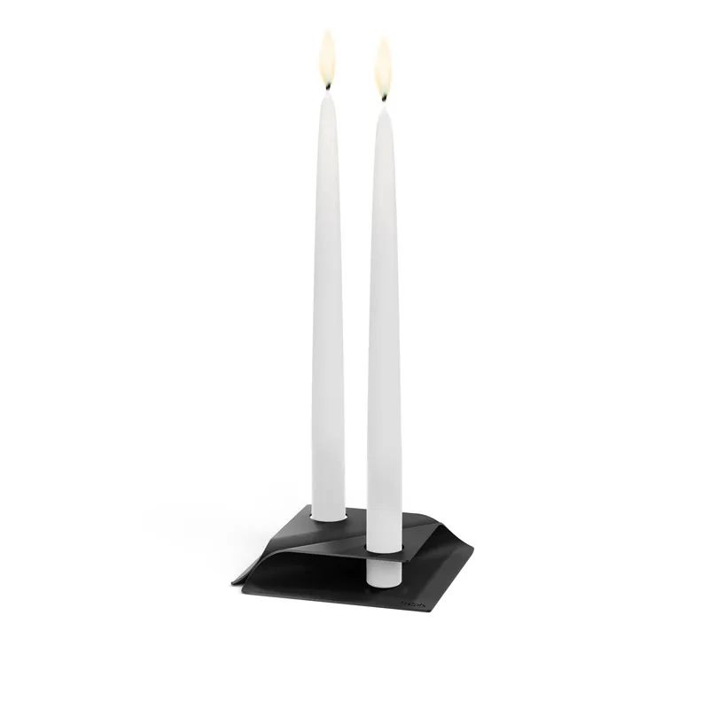 SQUARE CANDLE Kerzenhalter-Set schwarz