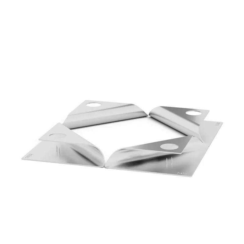 SQUARE CANDLE Kerzenhalter-Set silber