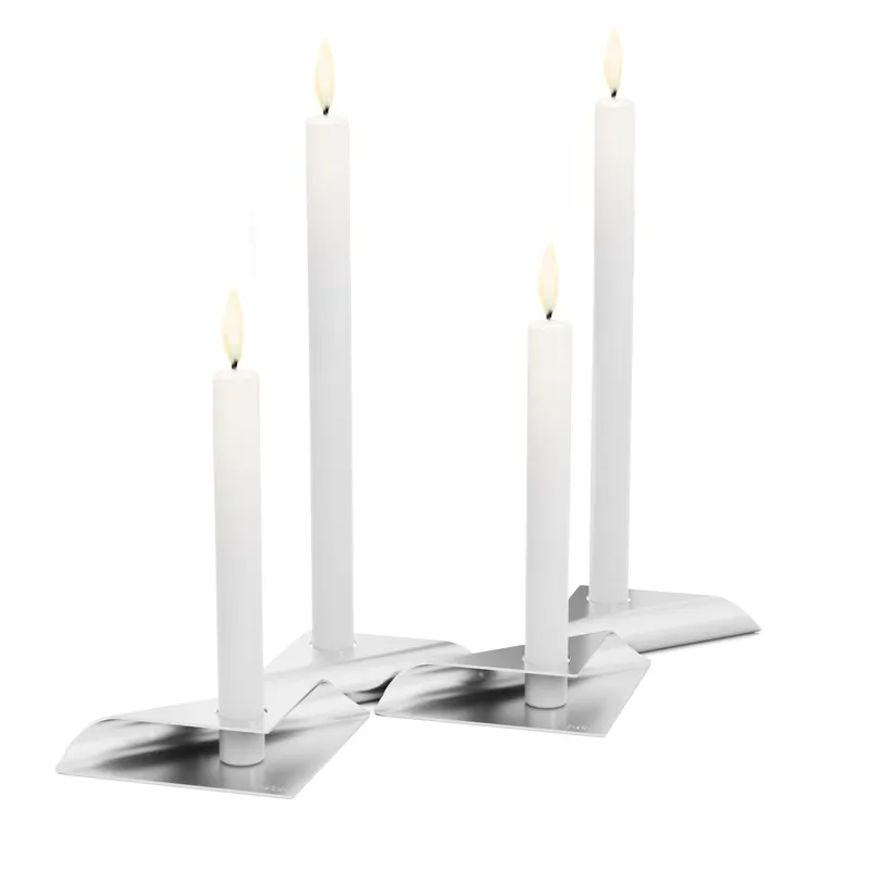 SQUARE CANDLE Kerzenhalter-Set silber