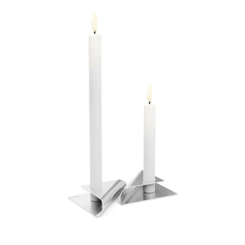 SQUARE CANDLE Kerzenhalter-Set silber