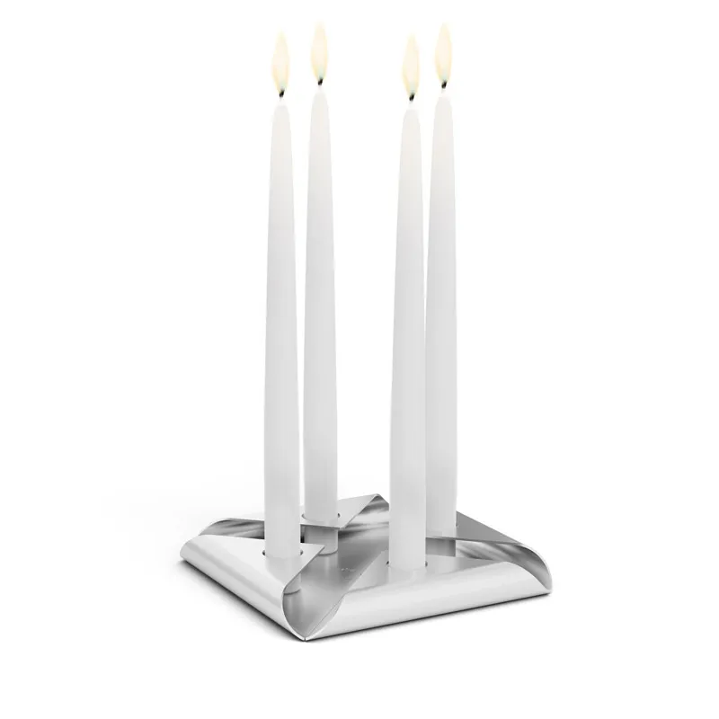 SQUARE CANDLE Kerzenhalter silber