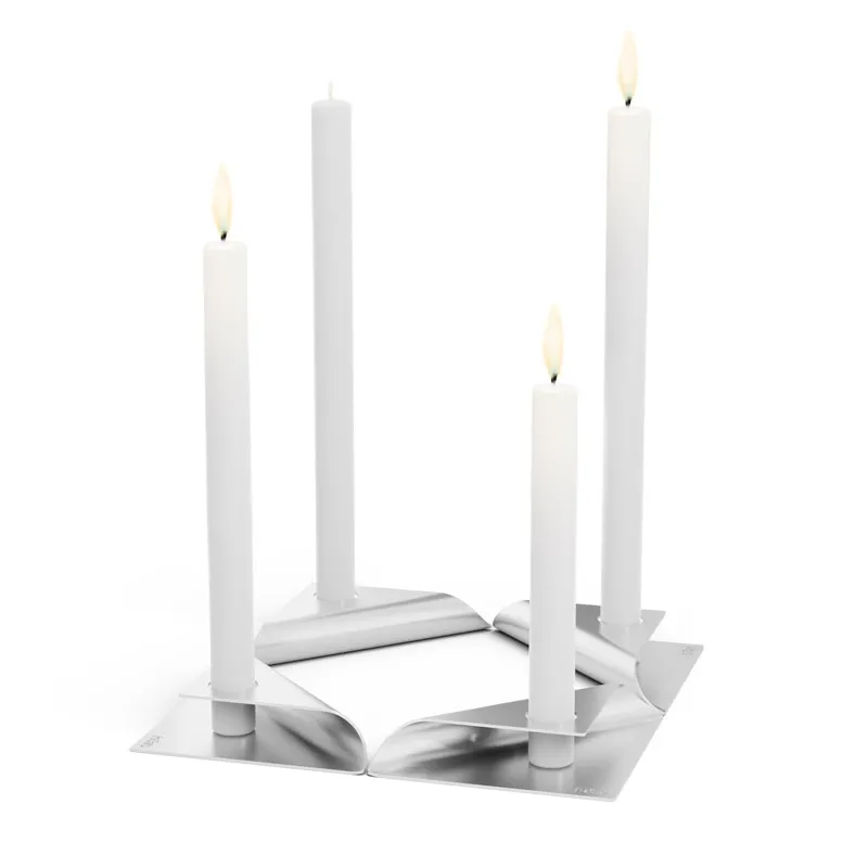 SQUARE CANDLE Kerzenhalter silber